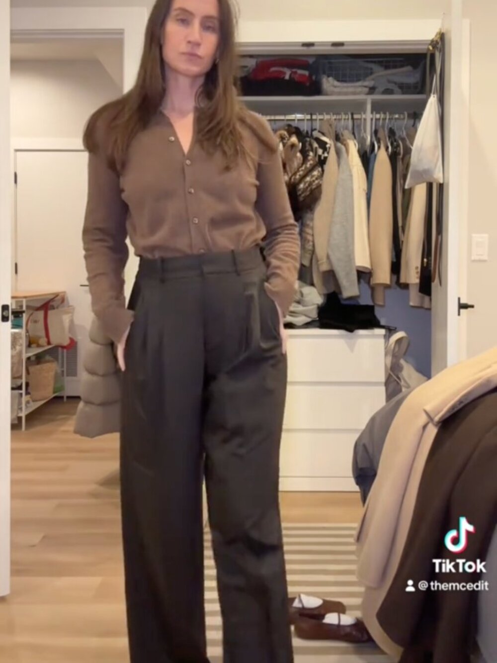 ZARA ZW COLLECTION DARTED MINIMALIST WOOL BLEND TROUSERS